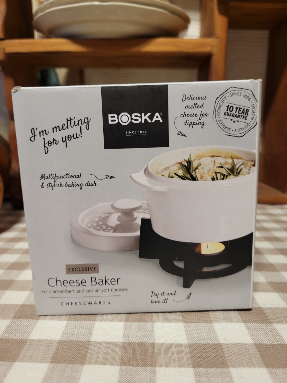 Boska White Ceramic Cheese Baker with Warmer